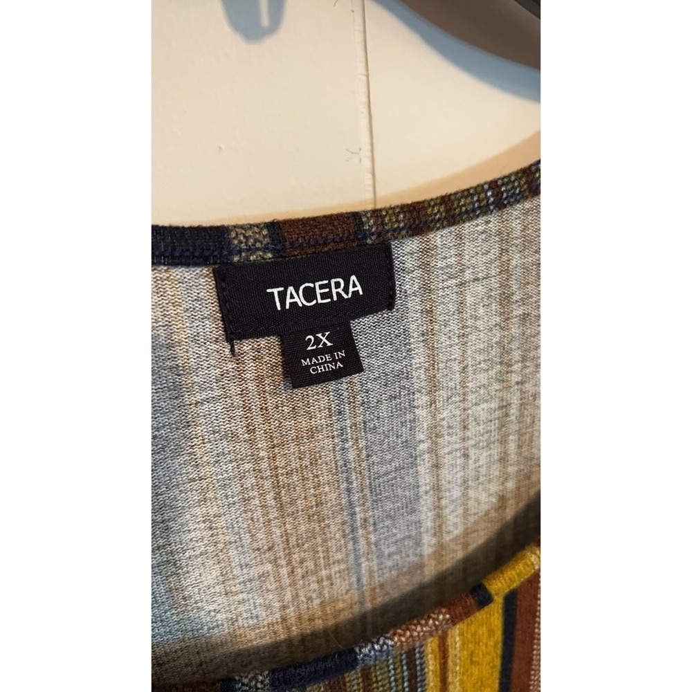 Tacera Multicolor Striped Dress, Size 2X - Picture 2 of 3